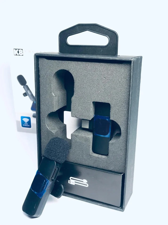 K8 Wireless Microphone, the perfect plug-and-play solution for YouTube, vlogging, live streaming, interviews, podcasts, online teaching